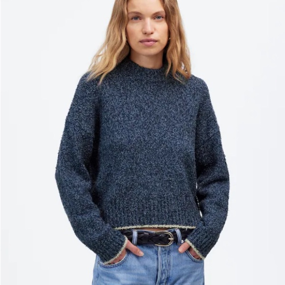 Madewell Eyelash-Yarn Crewneck Sweater, Large